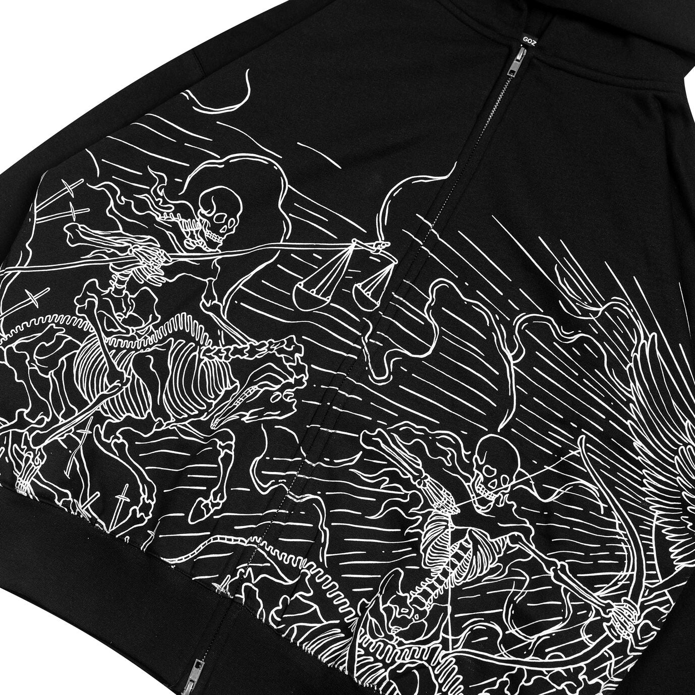 Nekros Boxy Double Zipper Hoodie